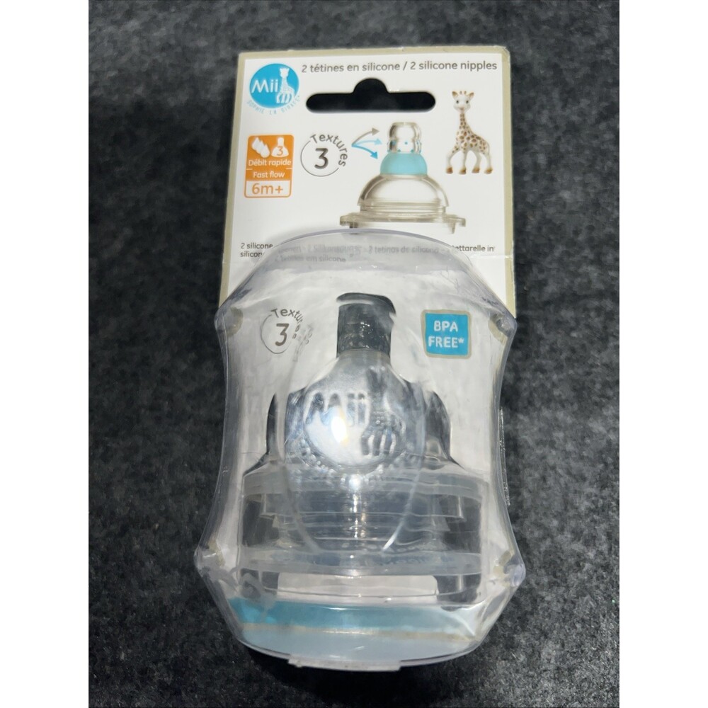 Mii Sophie The Giraffe 2 Silicone Nipples medium flow 6+ Months